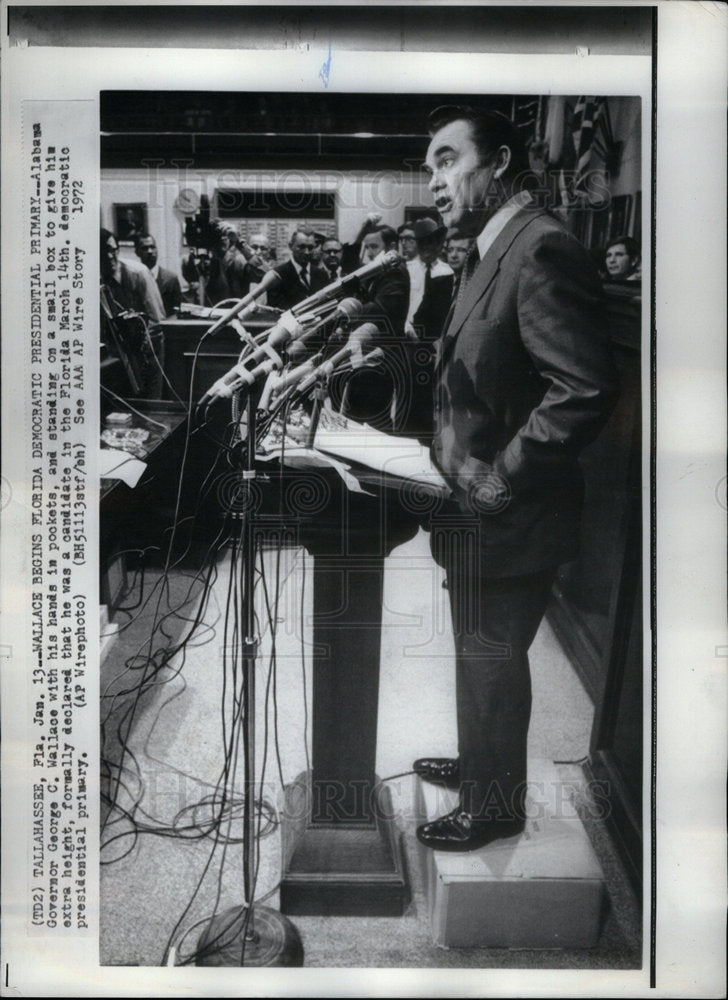 1972 Press Photo Alabama Governor George Wallace Box - Historic Images