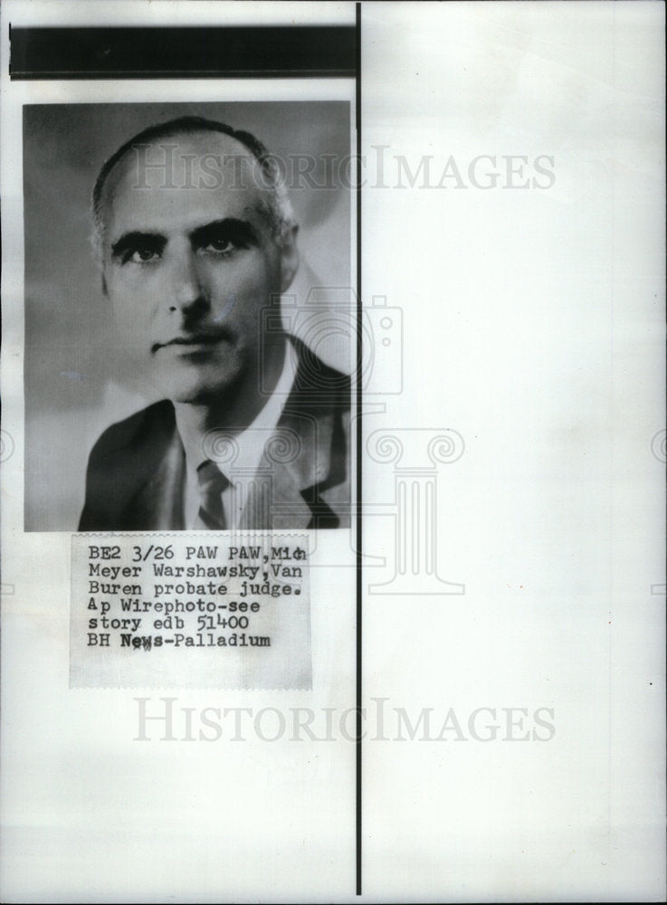 1970 Press Photo Meyer Warshawsky Probate Judge - Historic Images