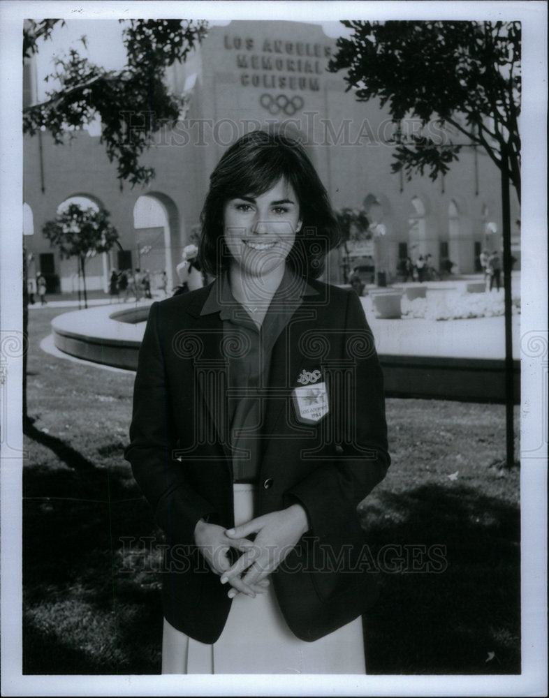 1984 Press Photo Kathleen Sullivan Summer Olympics Acts - Historic Images