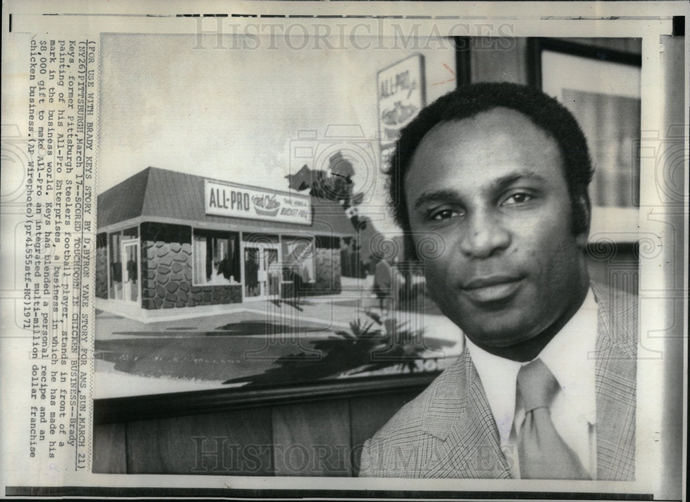 1971 Press Photo Chicken Business Brady Keys Pittsburgh - Historic Images