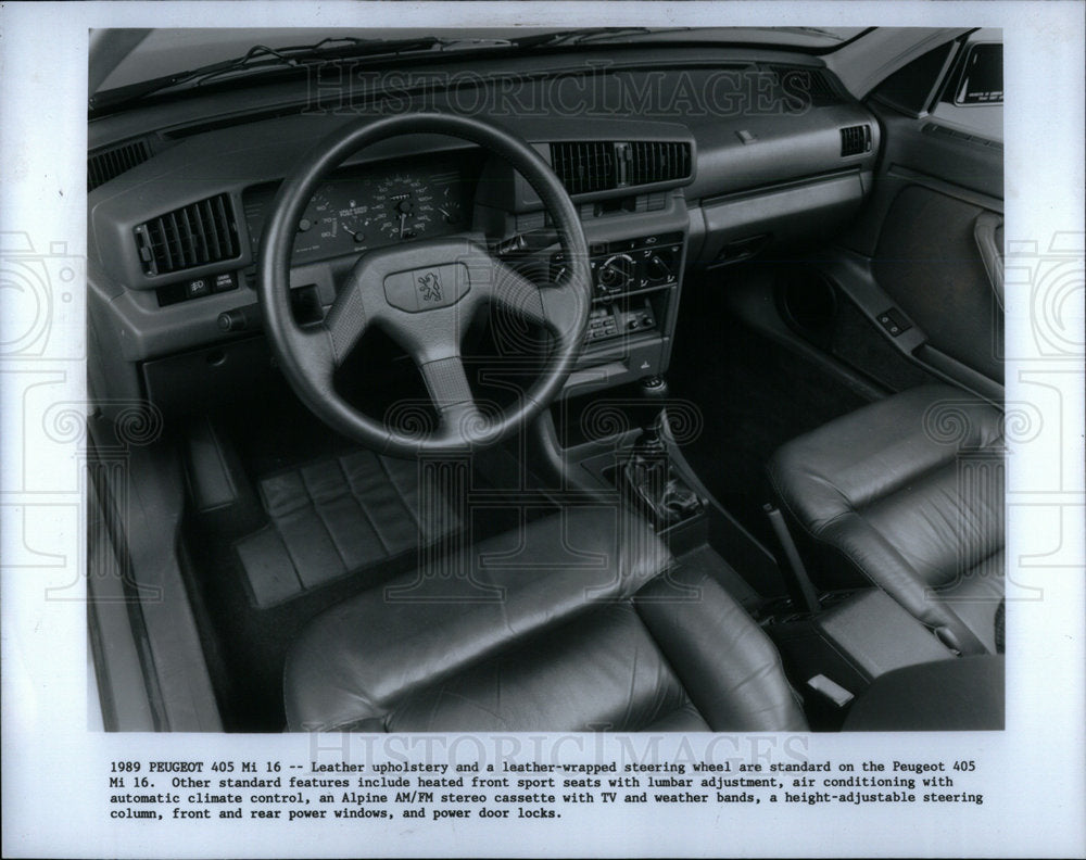 1988 Press Photo Peugeot Mi Leather Wheel Steering 405 - Historic Images