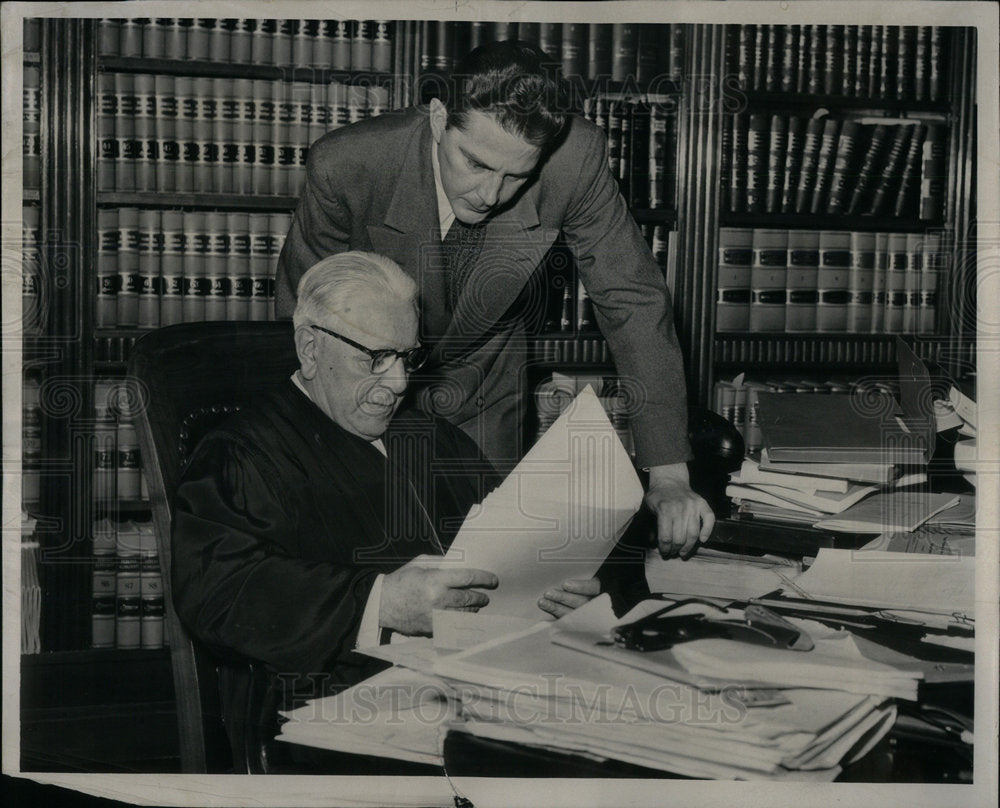 1954 Press Photo Judge Frank Picard Malcolm Denise Red - Historic Images