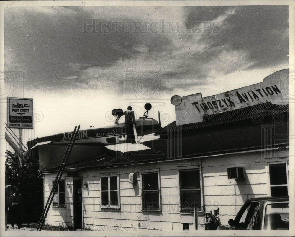 1980 Press Photo Ann Arbor Storms Michigan building - Historic Images