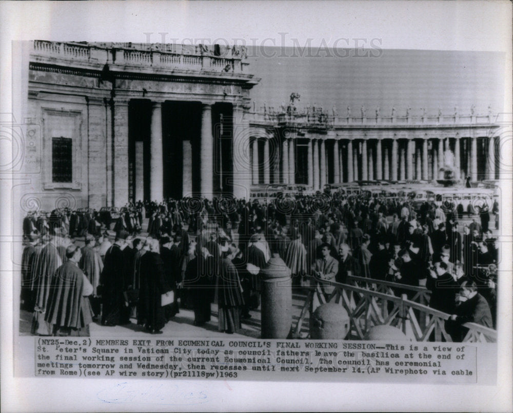 1963 Press Photo View of St.Peter&#39;s Square Vatican City - Historic Images