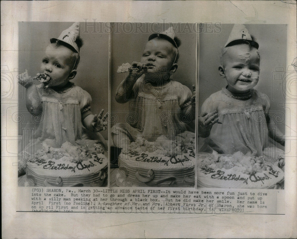 1963 Press Photo Sharon Mrs Albert First Birthday Cake - Historic Images