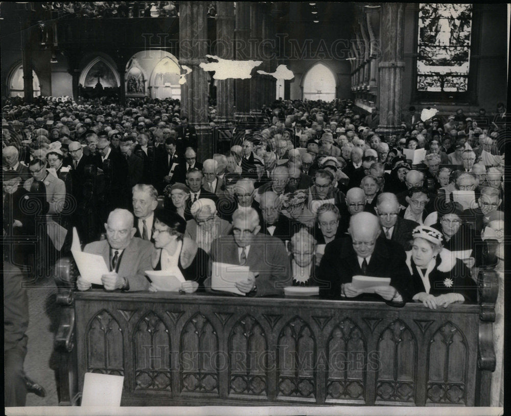 1961 Press Photo Marriage Vows Holy Name Cathedral - Historic Images