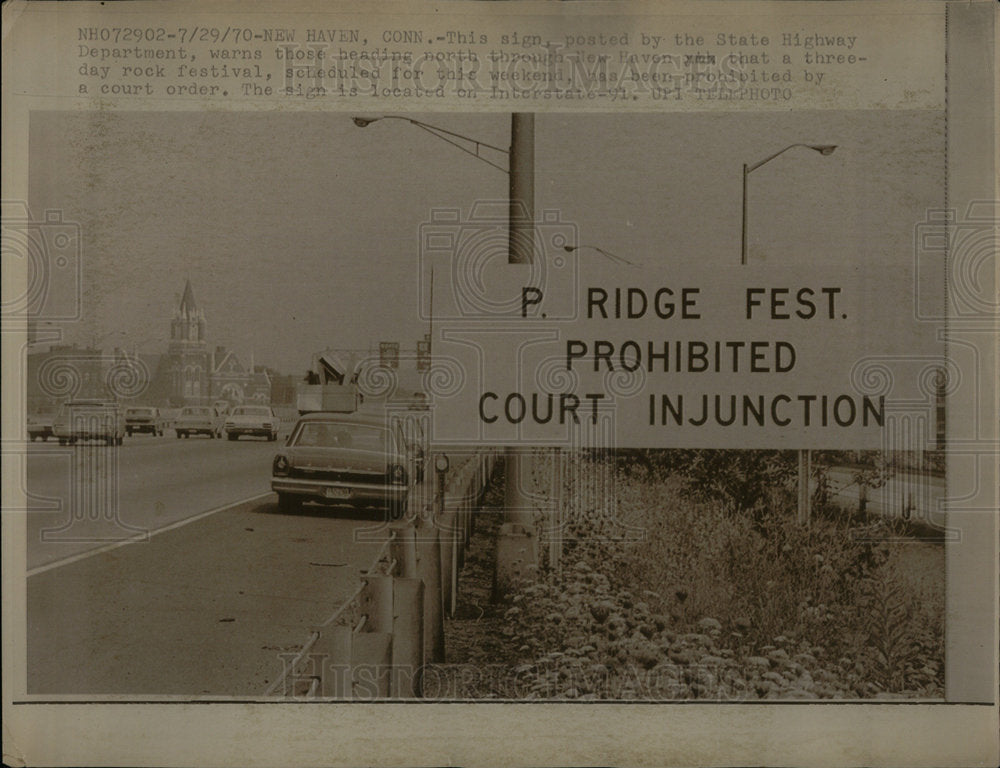 1970 Press Photo Powder Ridge Music Festival Prohibited - Historic Images