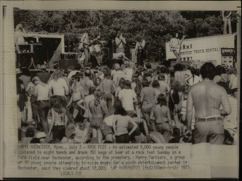 1973 Press Photo Rochester Rock Fest Music Rock N Roll - Historic Images