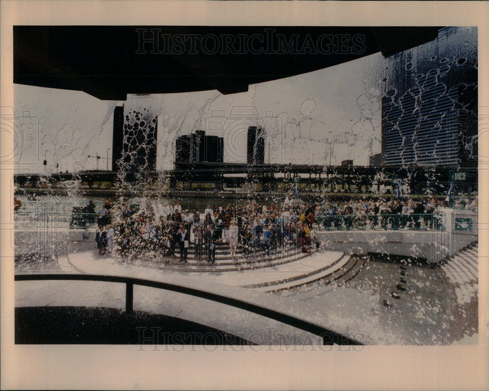 1990 Press Photo Centennial Fountain Water Reclamation - Historic Images