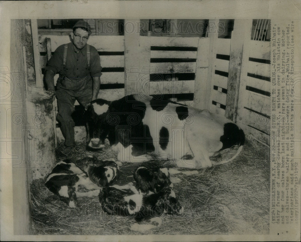 1952 Press Photo Joseph Mulhair Dairy Farmer Chicago - Historic Images