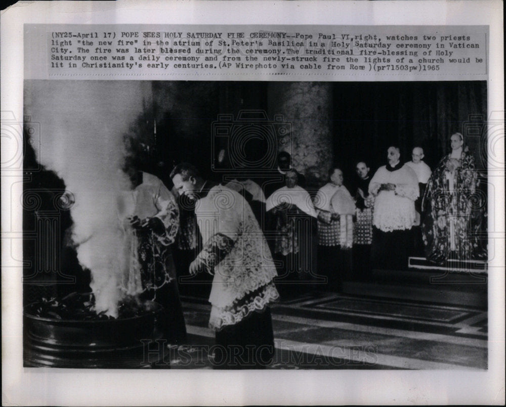 1965 Press Photo Holy Saturday ceremony Peter Basilica - Historic Images