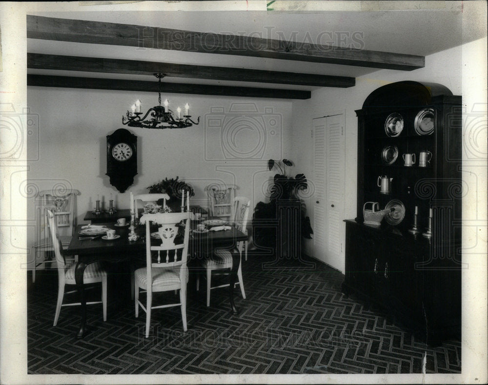 1967 Press Photo Country-Style Dining Room Ceiling - Historic Images