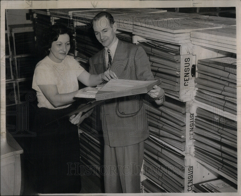 1950 Press Photo Rose M Carroll Administration Clerk - Historic Images