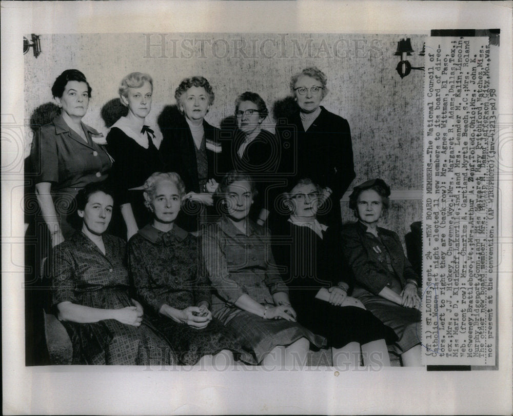 1958 Press Photo New Board Members - Historic Images