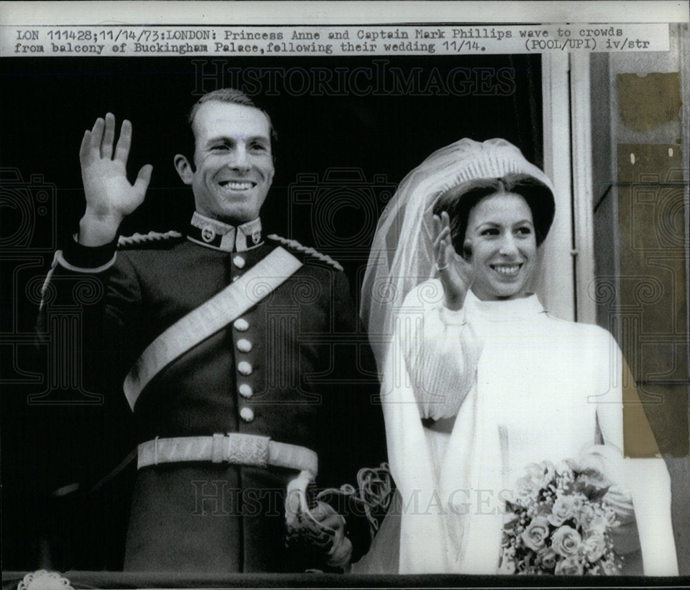 1973 Press Photo Princess Anne, Mark Phillips Wed - Historic Images