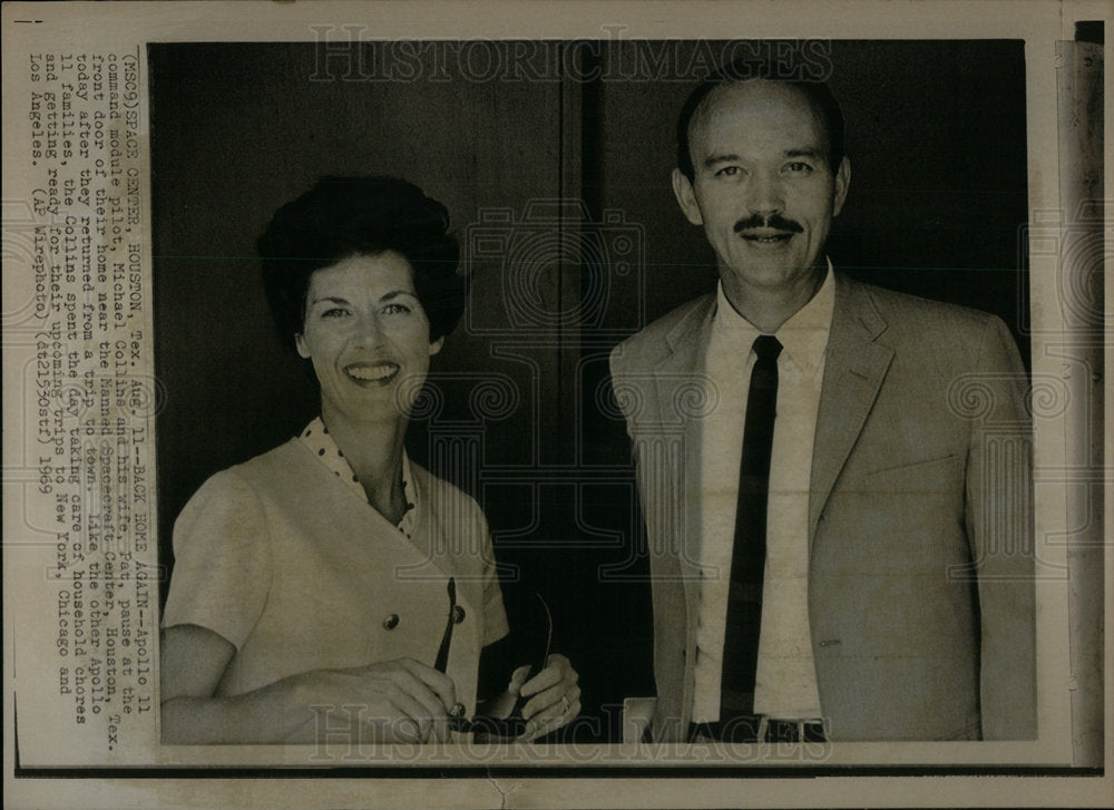 1969 Press Photo Michael Collins and his Wife Pat - Historic Images