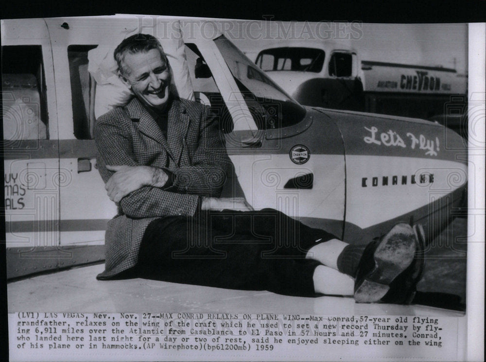 1959 Press Photo MAx Conrad Year Old Grandfather Wing - Historic Images