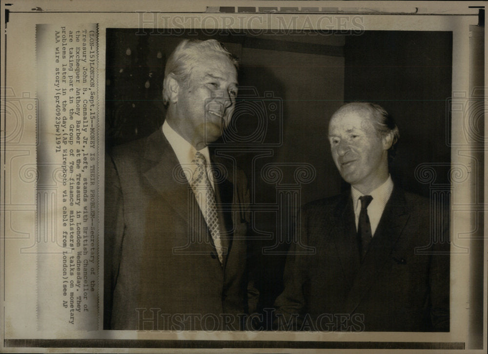 1971 Press Photo Anthony Barber Secretary Treasury John - Historic Images