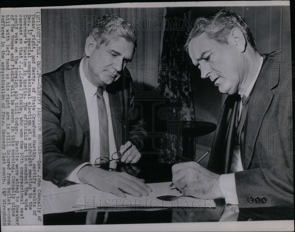 1963 Press Photo Certify Election Results - Historic Images