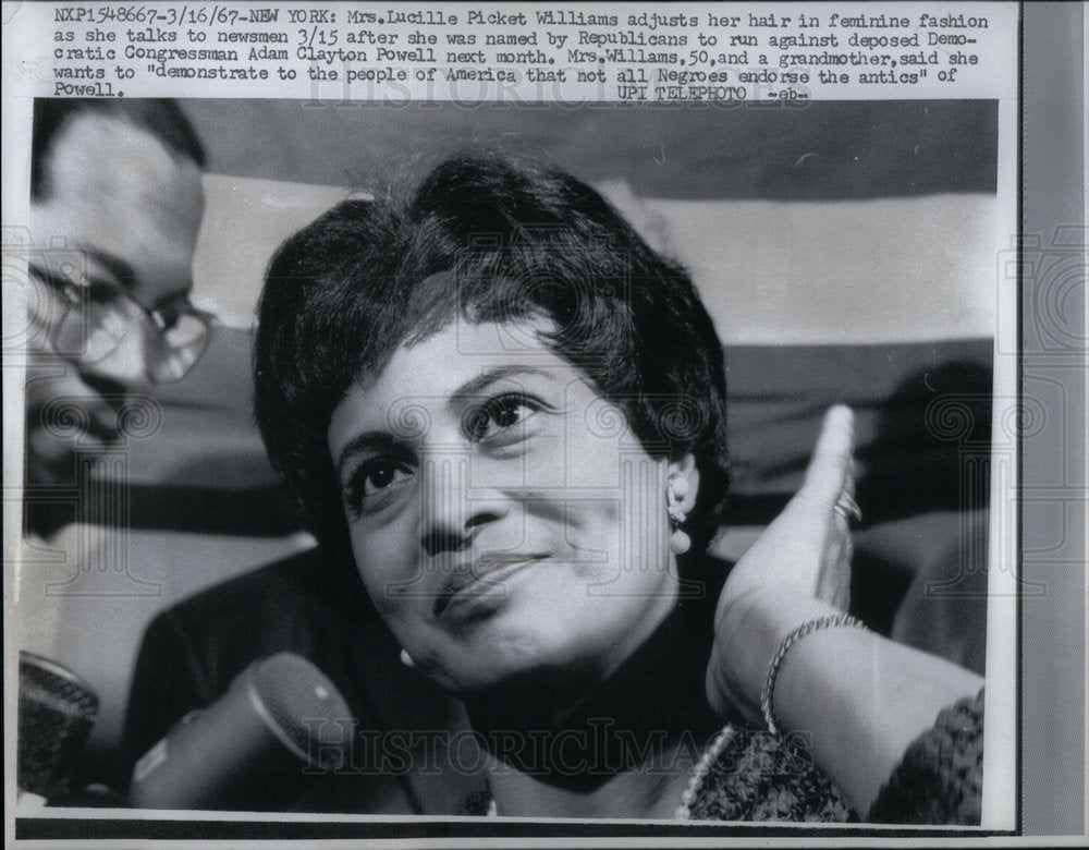 1967 Press Photo Mrs. Lucille Picket Williams - Historic Images