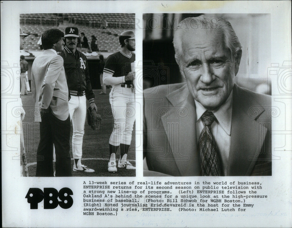 1983 Press Photo Eric Sevareid CBS News Journalist - Historic Images