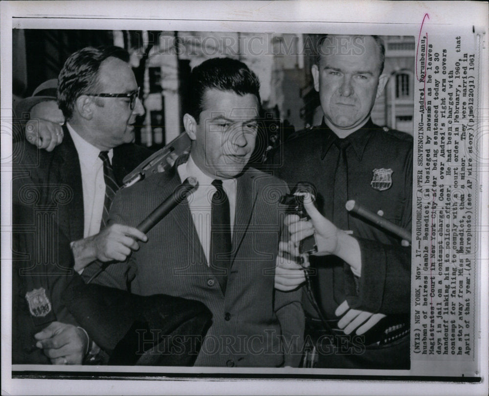 1961 Press Photo Porumbeanu Leaving Court Sentenced - Historic Images