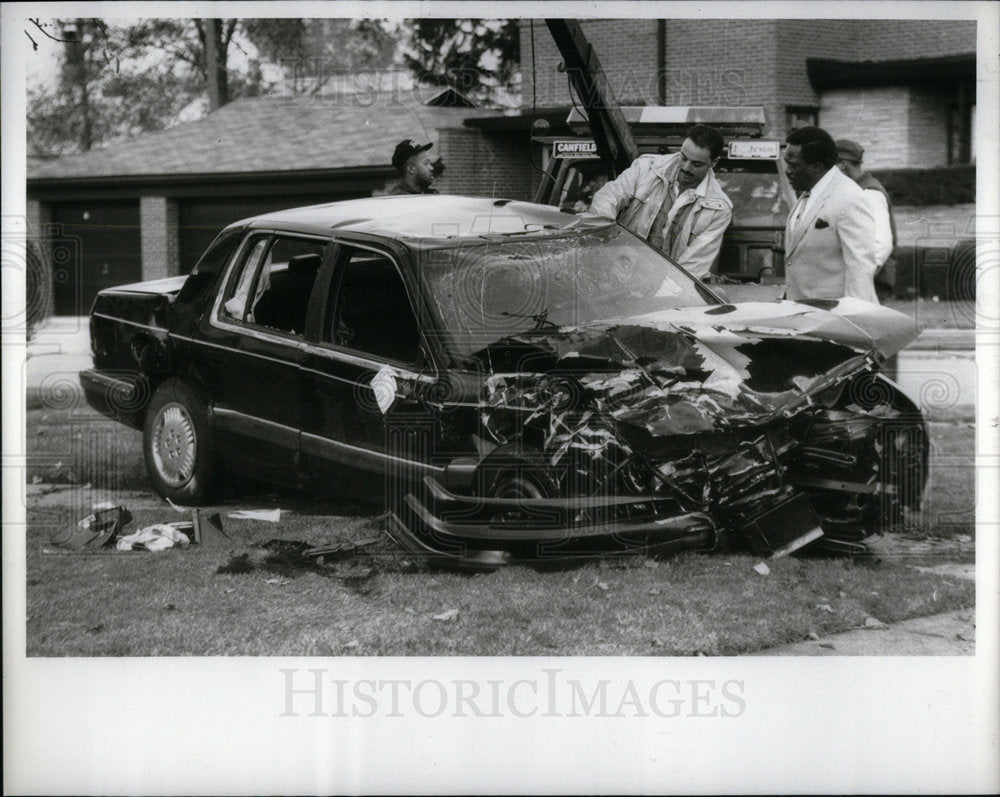 1989 Press Photo High Speed Chase Car damage - Historic Images