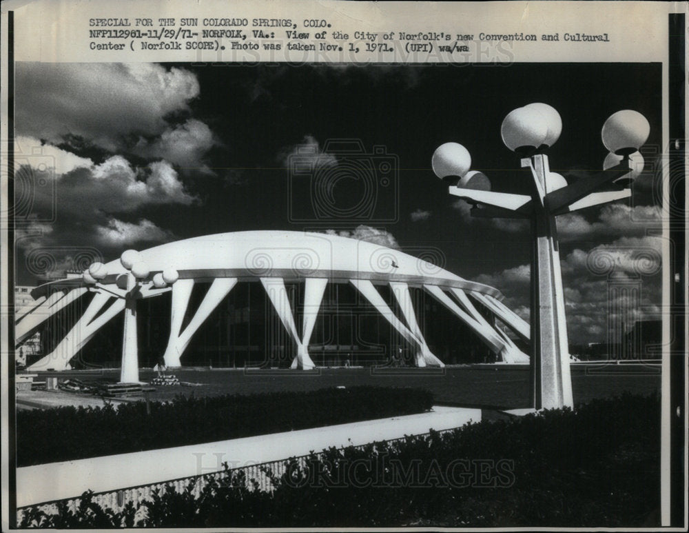 1971 Press Photo Norfolk, Virginia Convention Center - Historic Images