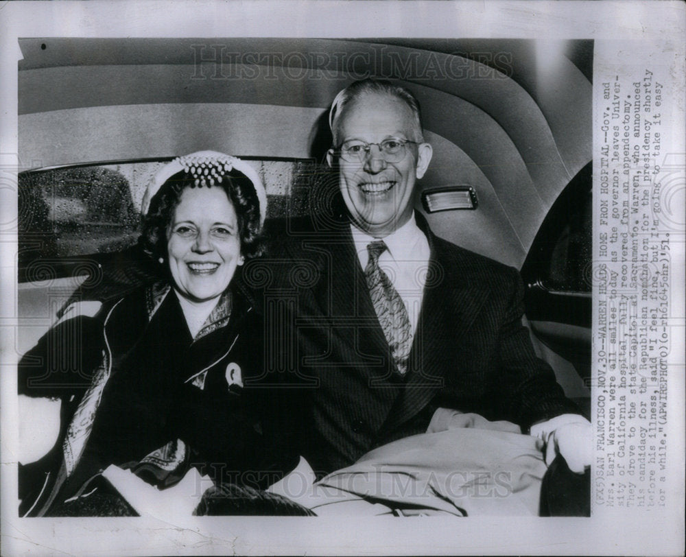 1951 Press Photo California Governor Earl Warren - Historic Images