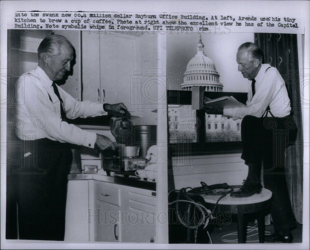 1965 Press Photo Leslie Arends Sam Rayburn Office - Historic Images