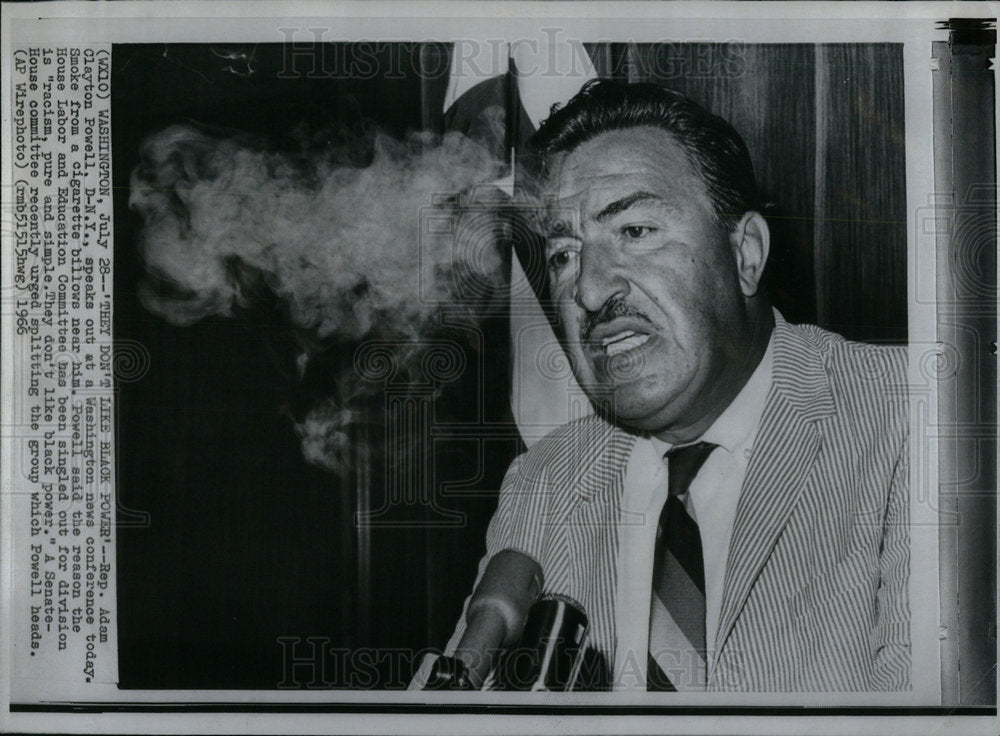 1966 Press Photo Adam Clayton Powell/Discrimination - Historic Images