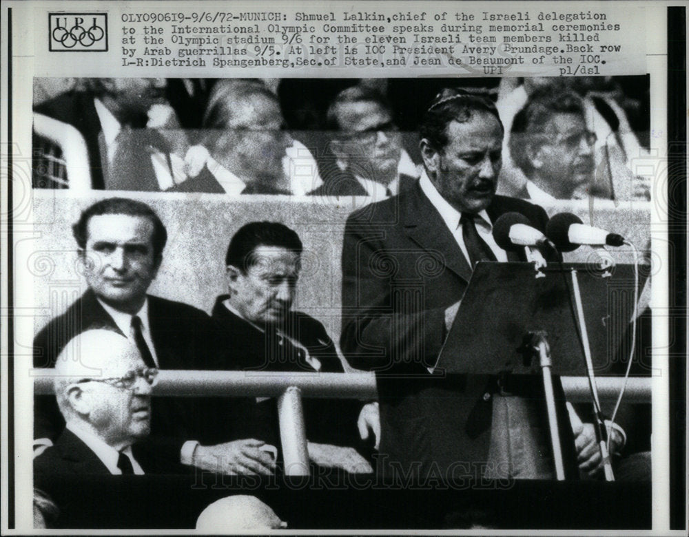 1972 Press Photo Shmuel Lalkin Olympic Committee chief - Historic Images