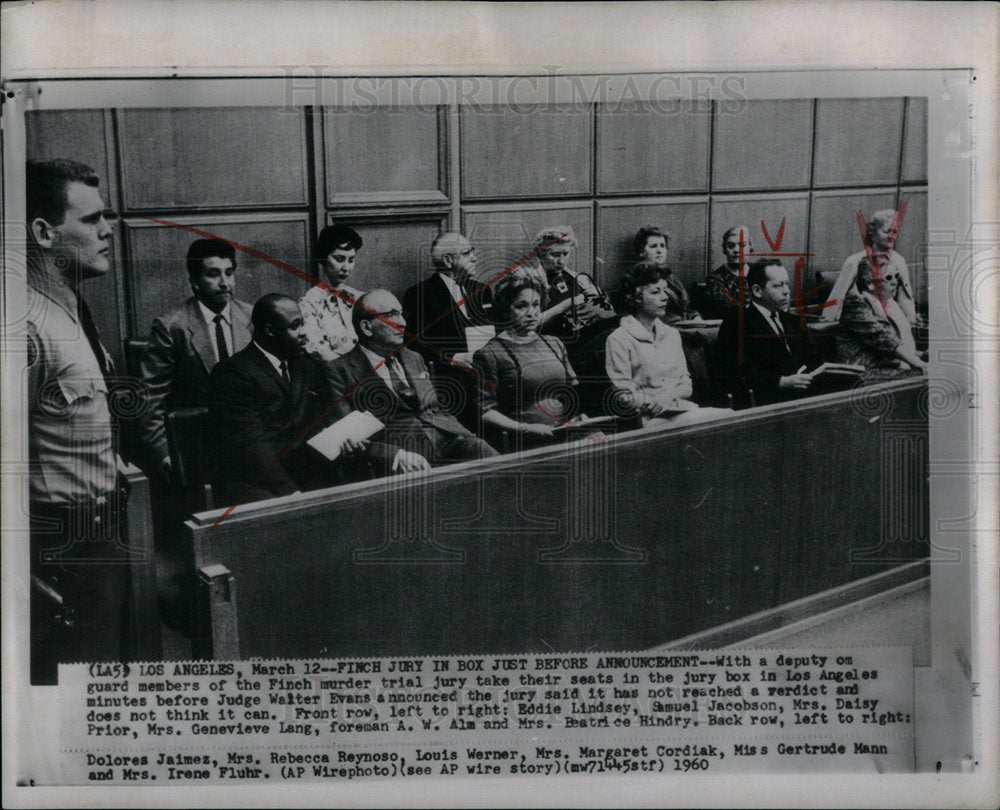 1960 Finch Murder Trial Jury - Historic Images