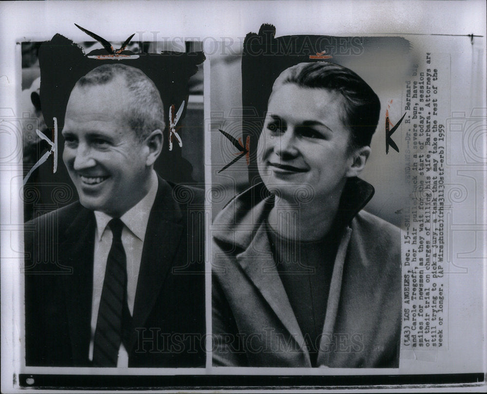 1959 Press Photo Dr. Bernard Finch Carole Tregoff Trial - Historic Images