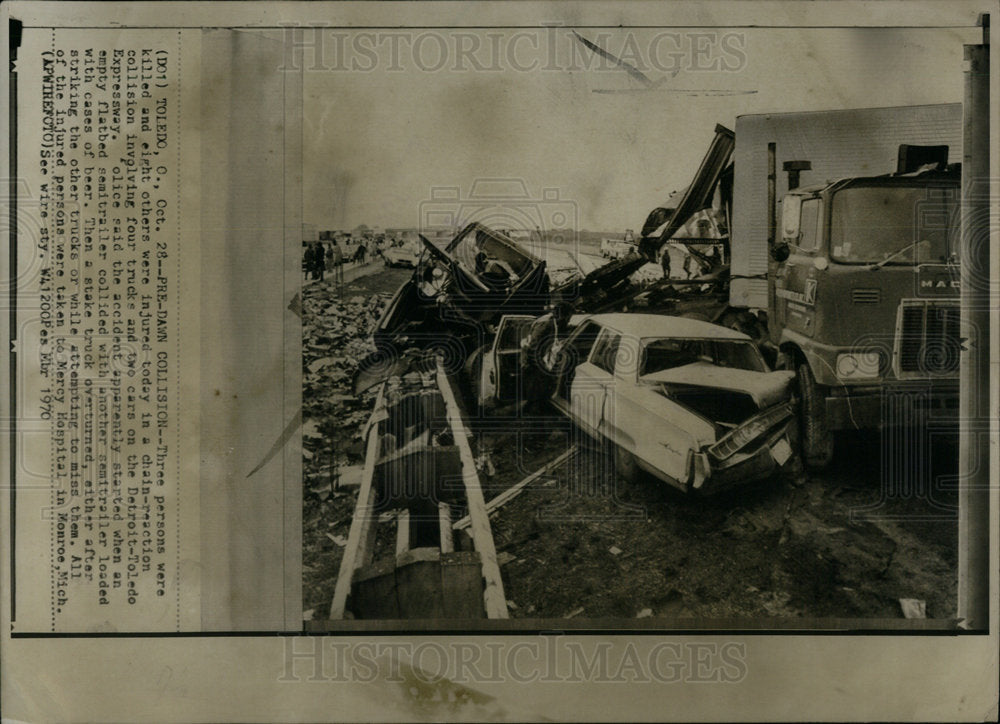 1970 Press Photo Detroit Toledo Expressway Accidents - Historic Images
