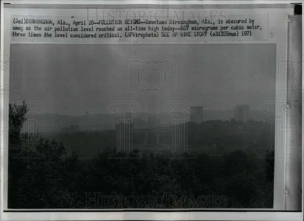 1971 Press Photo Birmingham, Ala air pollution - Historic Images