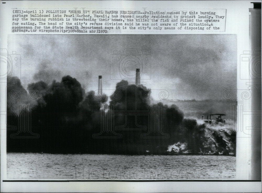 1970 Press Photo Air Pollution Pearl Harbor Hawaii - Historic Images