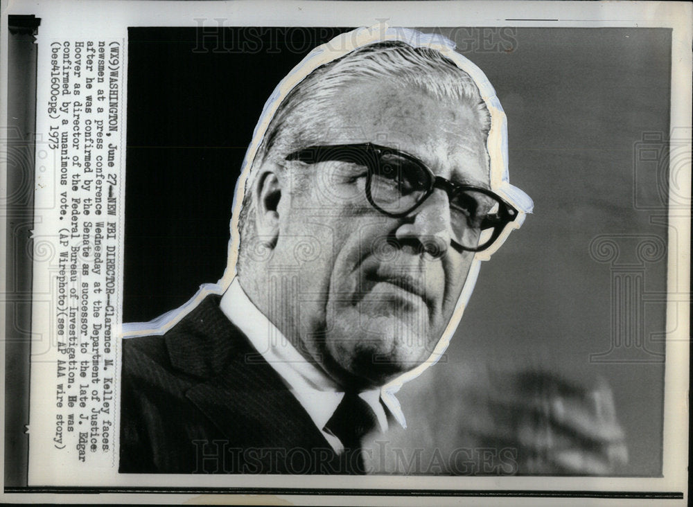 1973 Press Photo Clarence Kelly FBI Director - Historic Images