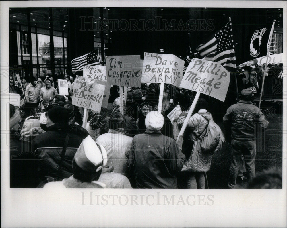 1991 Press Photo Pro Throop Rally Chicago Illinois - Historic Images