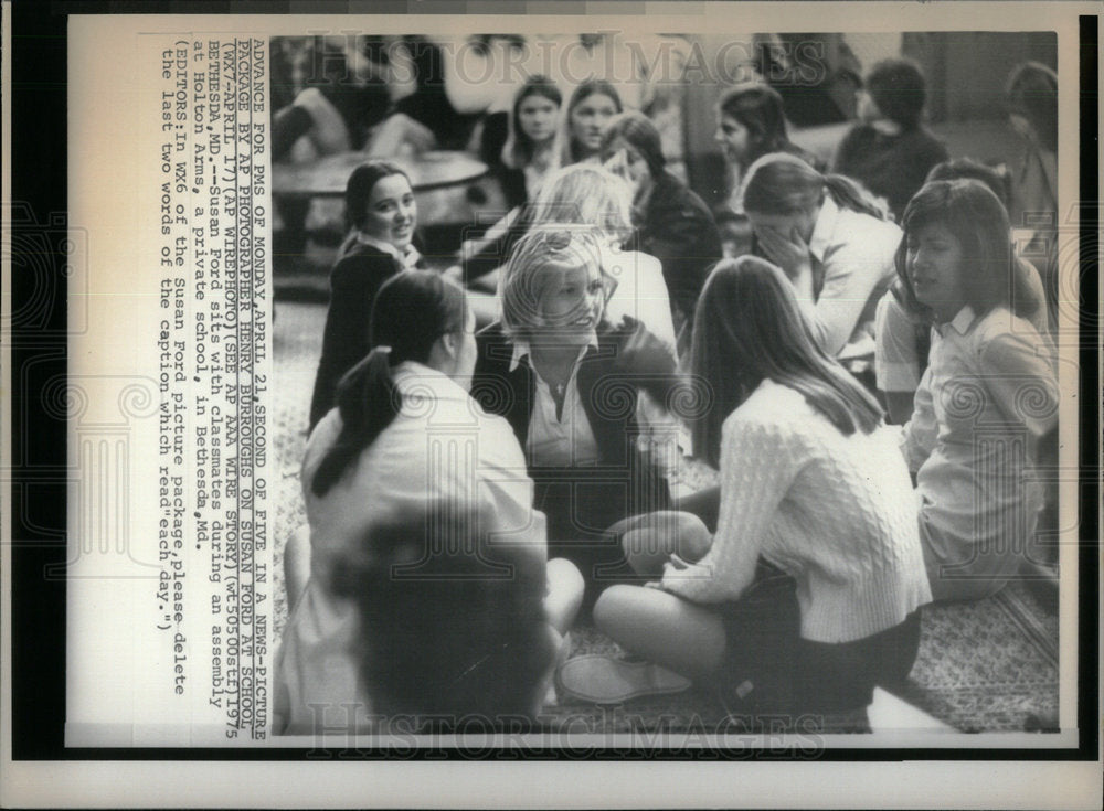 1975 Press Photo Susan Ford Holton Arms Bethesda MD - Historic Images