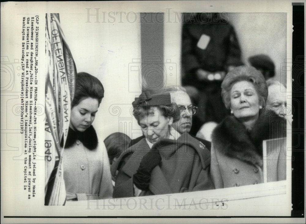 1973 Press Photo Pat Nixon Mamie Eisenhower Prayer - Historic Images