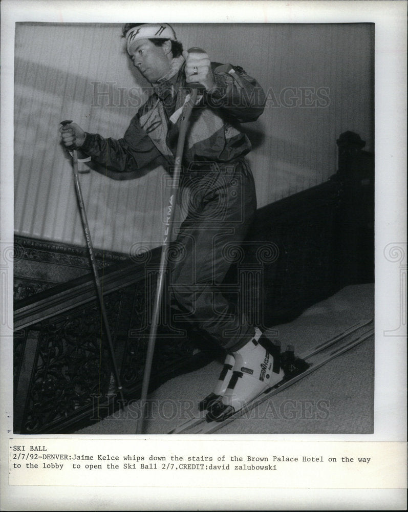 1992 Press Photo Jaime Kelce Brown Palace Hotel Ski - Historic Images