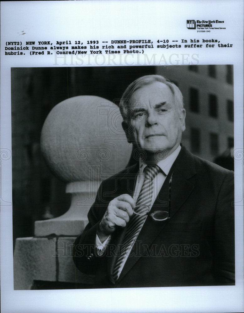 1993 Press Photo Dominick Dunne Author - Historic Images