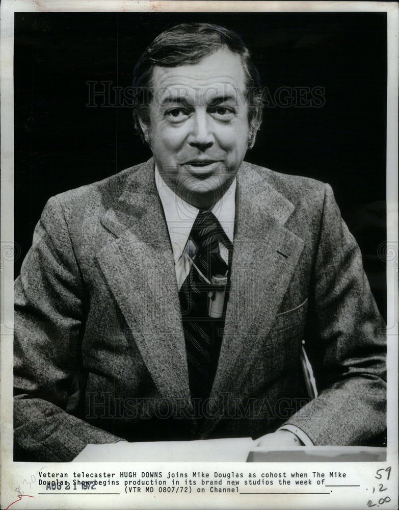 1972 Press Photo Veteran Telecaster Hugh Downs - Historic Images