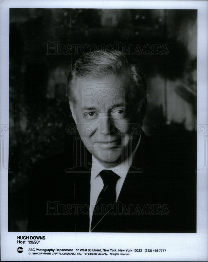 1989 Press Photo Hugh Malcolm Downs America TV Host - Historic Images