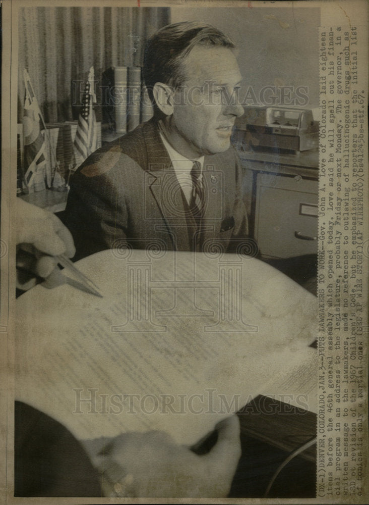 1968 Press Photo John Love Colorado Lawmaker governor - Historic Images