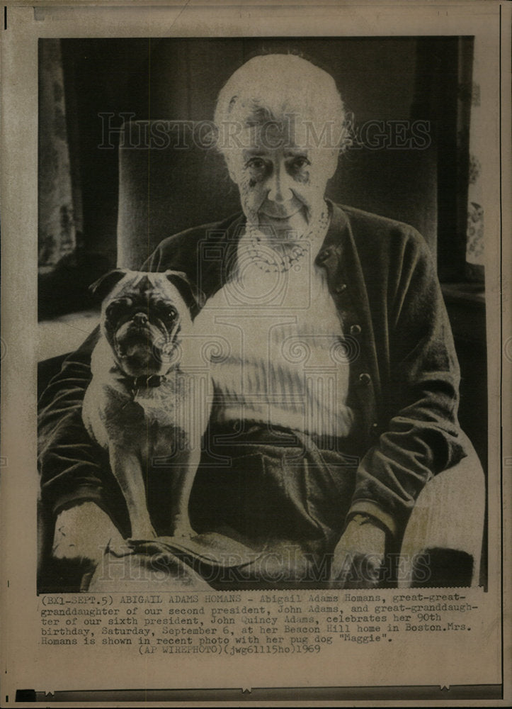 1969 Press Photo Abigail Adams Homans John Boston Dog - Historic Images