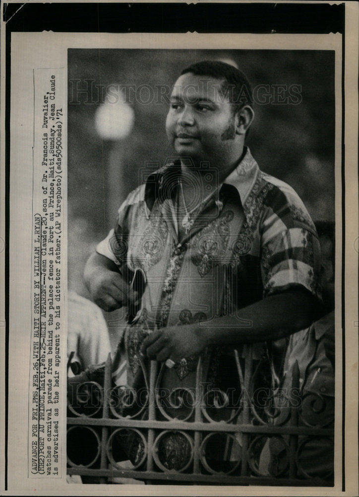 1971 Press Photo Jean Claude Francois Duvalier parade - Historic Images