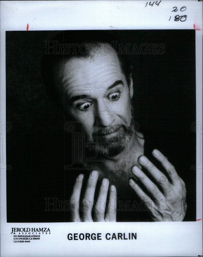 1988 Press Photo George Carlin comedian actor author - Historic Images