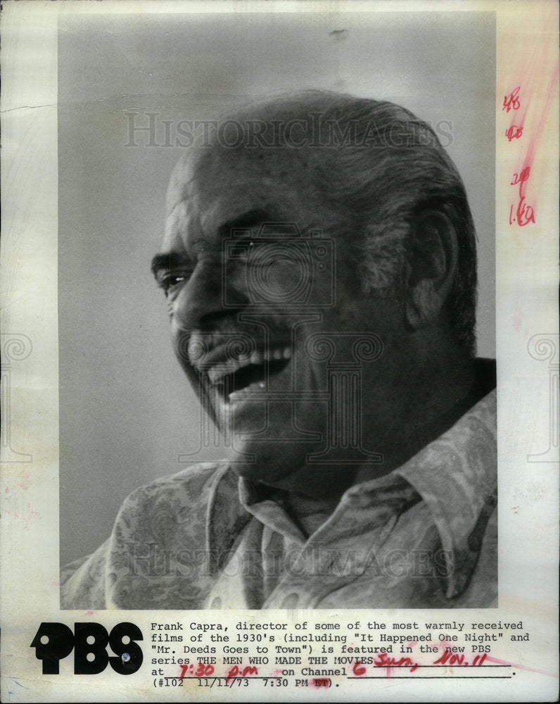 1974 Press Photo Frank Capra American Film Director - Historic Images